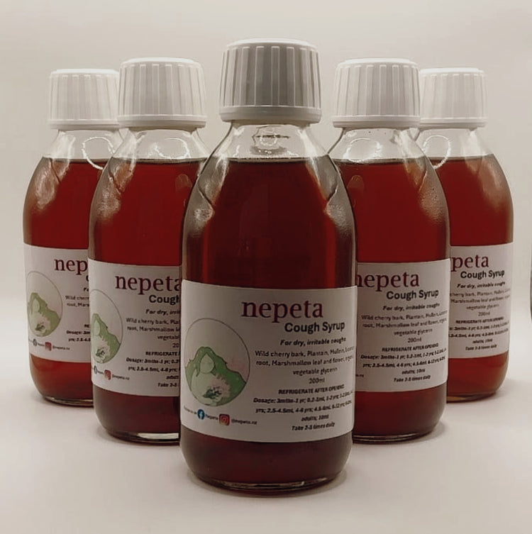 cough syrup front white background