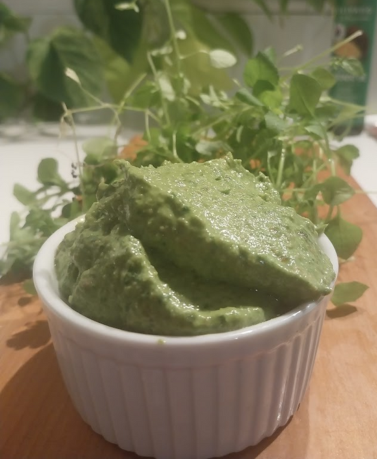 Dairy & nut free chickweed pesto recipe