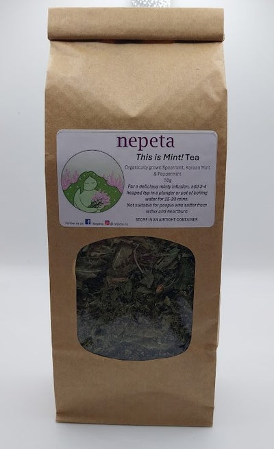 herbal tea mint front natural bag